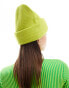 Monki knitted beanie hat in green