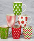 Holiday Fun 16 oz Mugs Set of 6, Service for 6