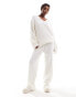 NA-KD v neck cable knit sweater co-ord in off white