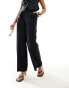 New Look pinstripe wide leg trouser in navy