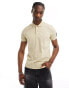 Calvin Klein Jeans badge polo shirt in beige